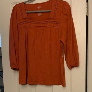 St. John's Bay Rust Orange Square Neck Tunic